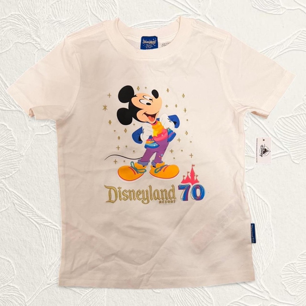 NWT Disneyland 70th Anniversary embroidered Kids T-shirt Size 5/6